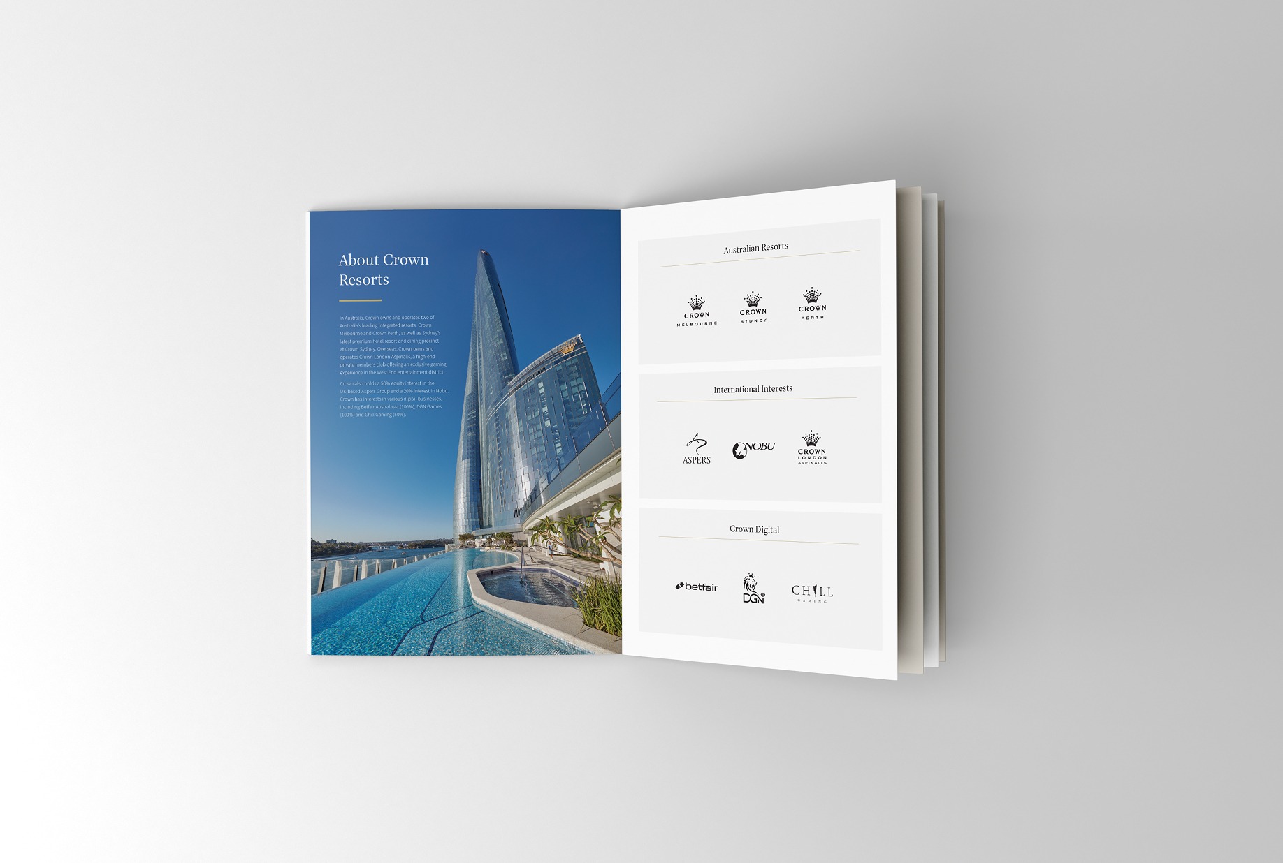 Crown Resorts brochure spread
