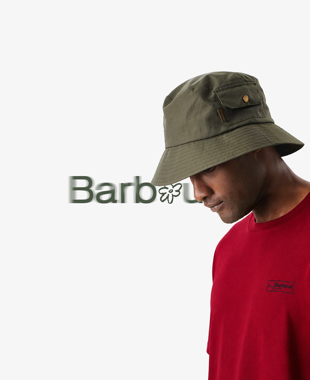 Barbour bucket hat branding photography