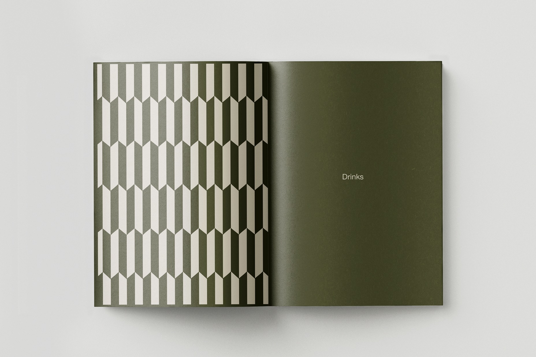Beaumont geometric pattern book cover and Drinks title page